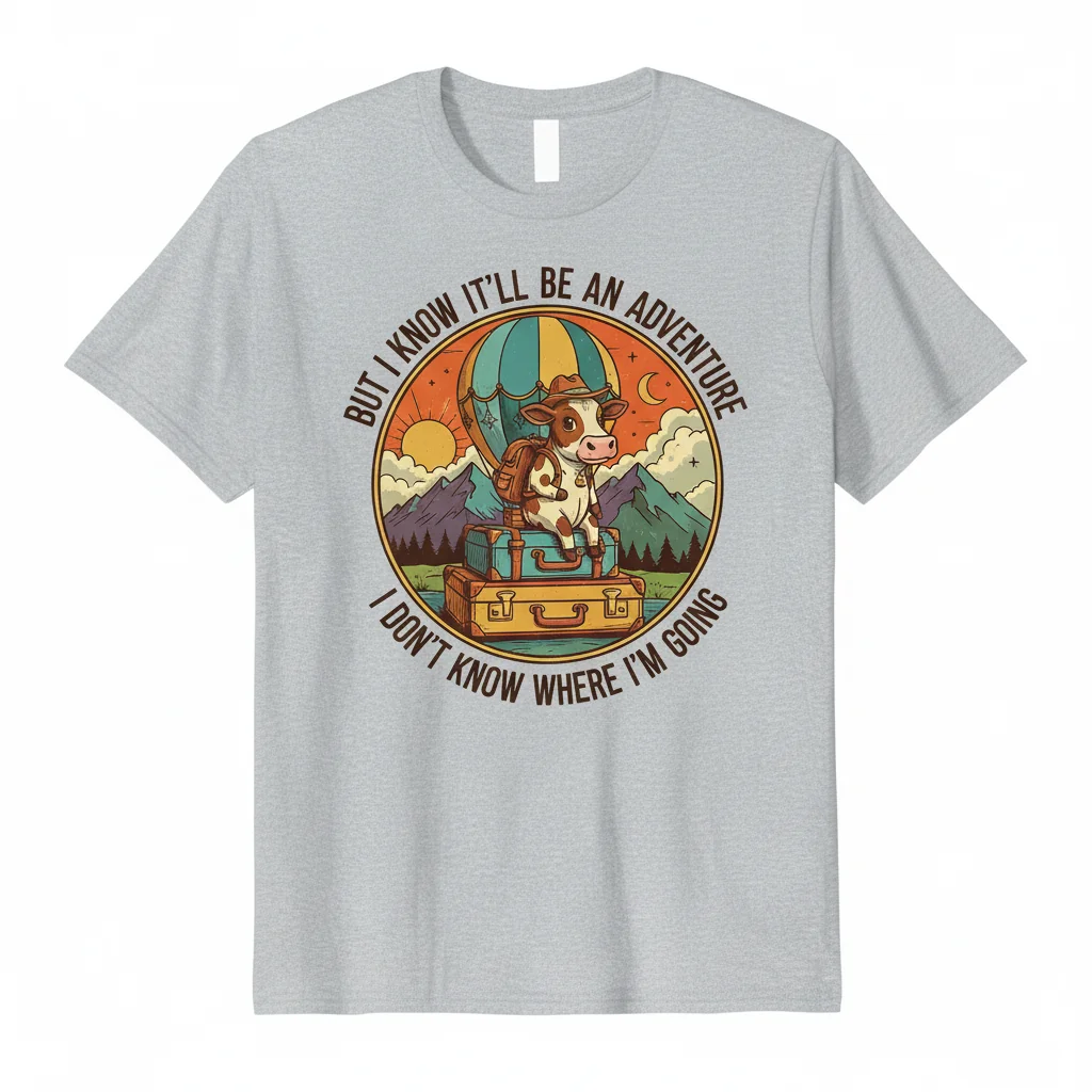 Adventure Awaits: Durable & Vibrant Cow Graphic Tee