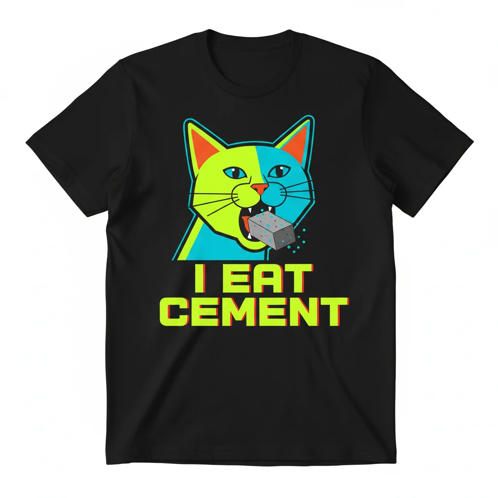 Cement Cat Meme: Eat Iconic Vibes Tee