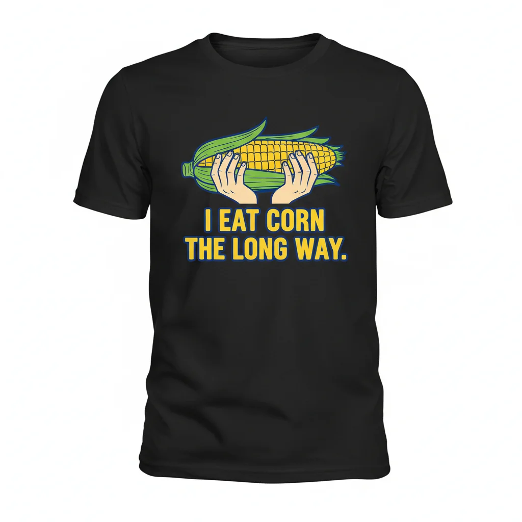 Embrace Playfulness: 'I Eat Corn The Long Way' Art T-Shirt