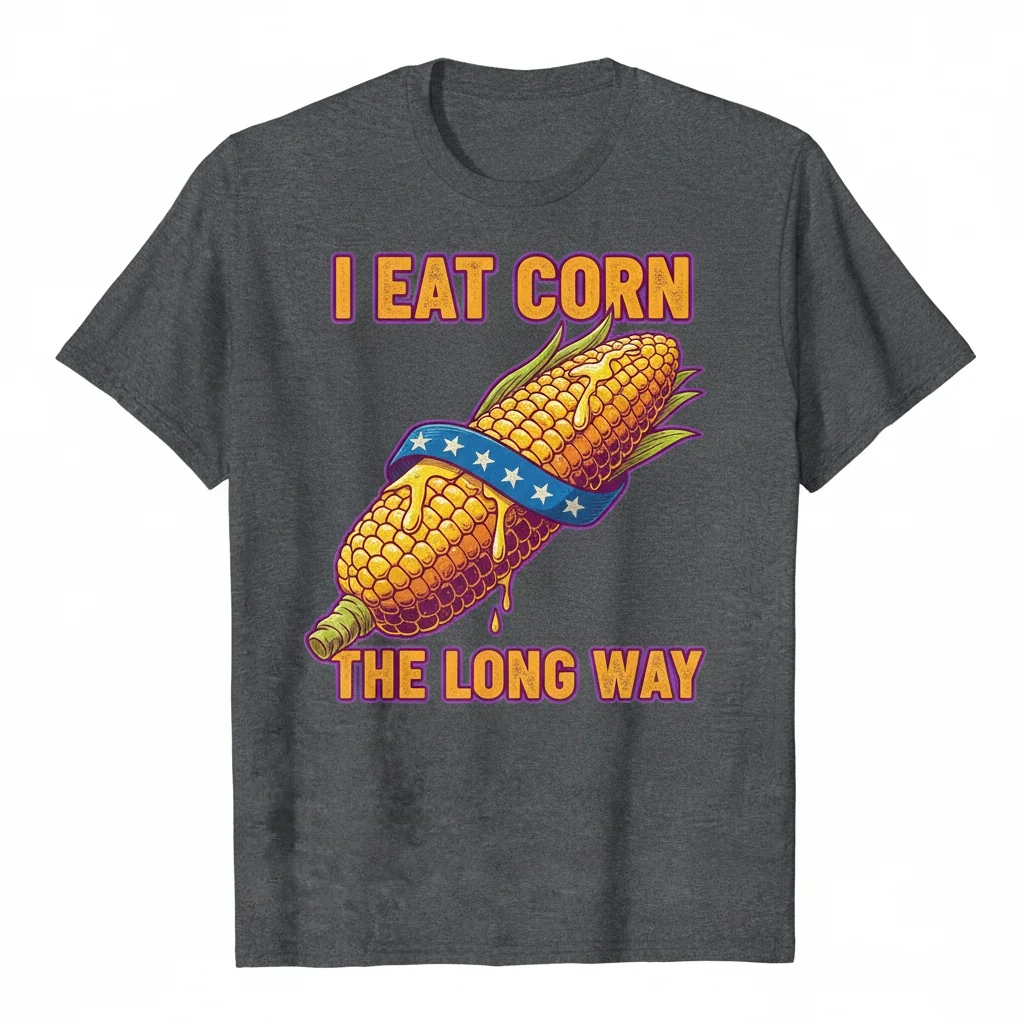 Embrace the Joy: The "I Eat Corn The Long Way" Artistic Tee