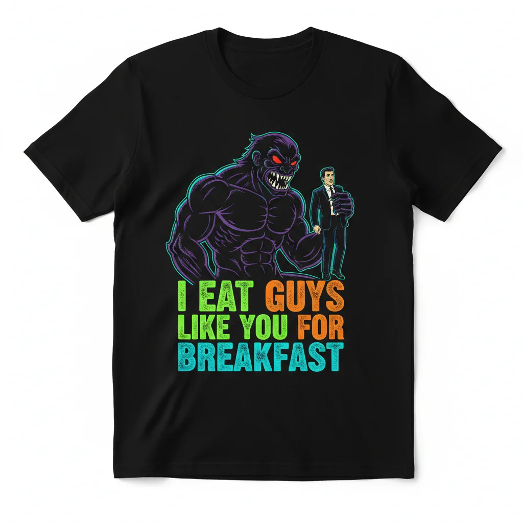 Poderosa Camiseta "I Eat Guys Like You for Breakfast" – Estilo Único
