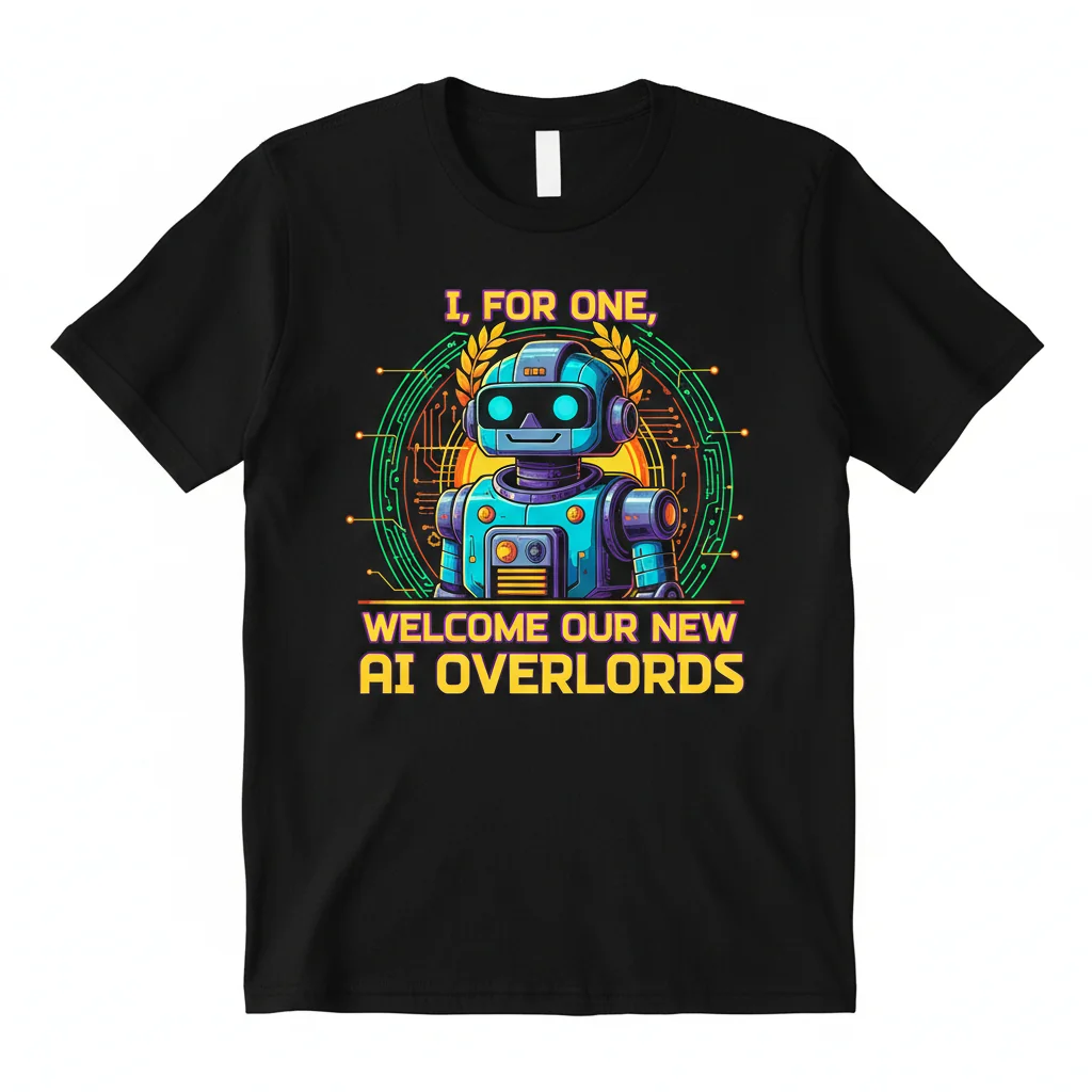 AI Overlords Welcome T-Shirt - Unisex Essential Cotton Tee