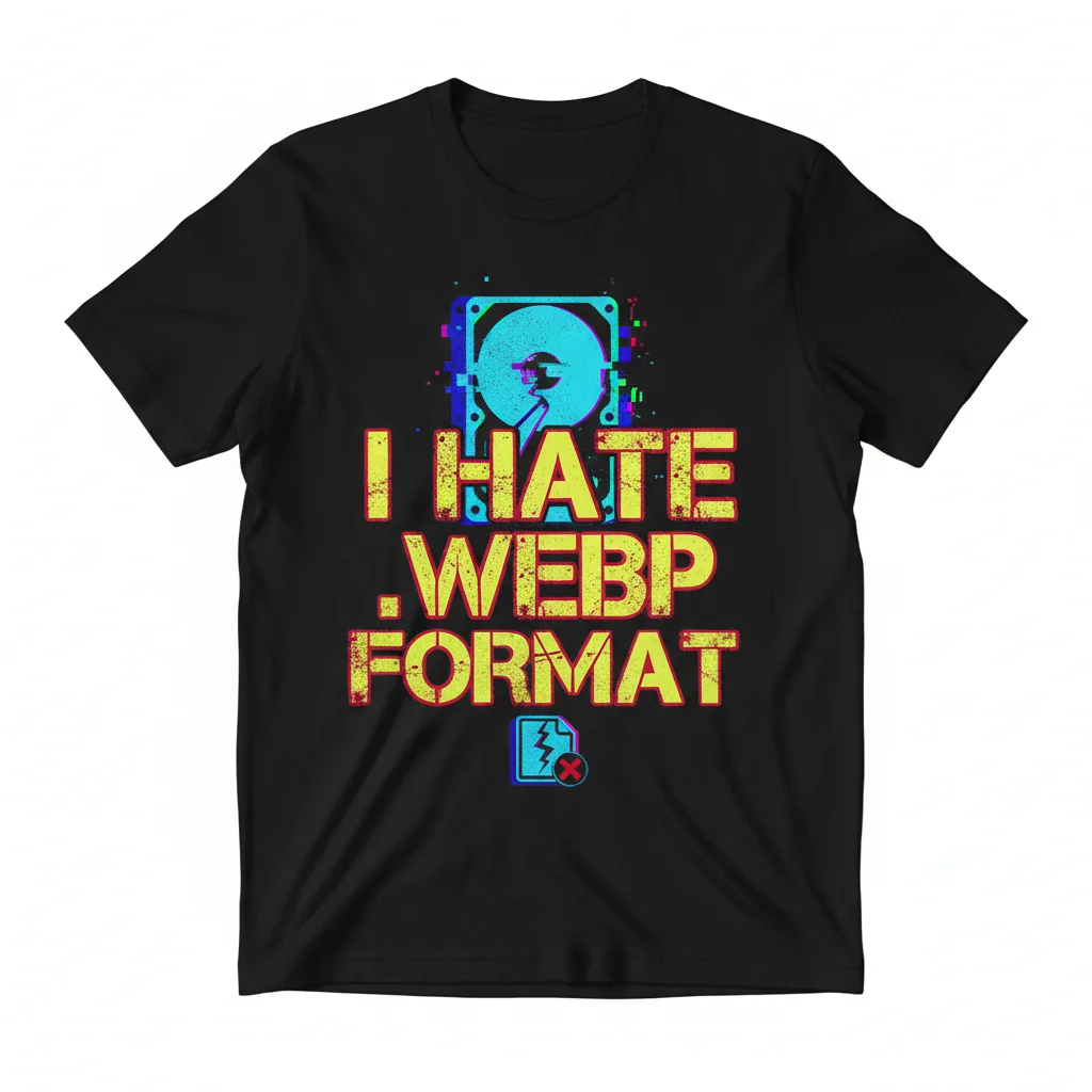 The 'I Hate WebP Format' Statement Tee: Wear Your Digital Frustration with Style