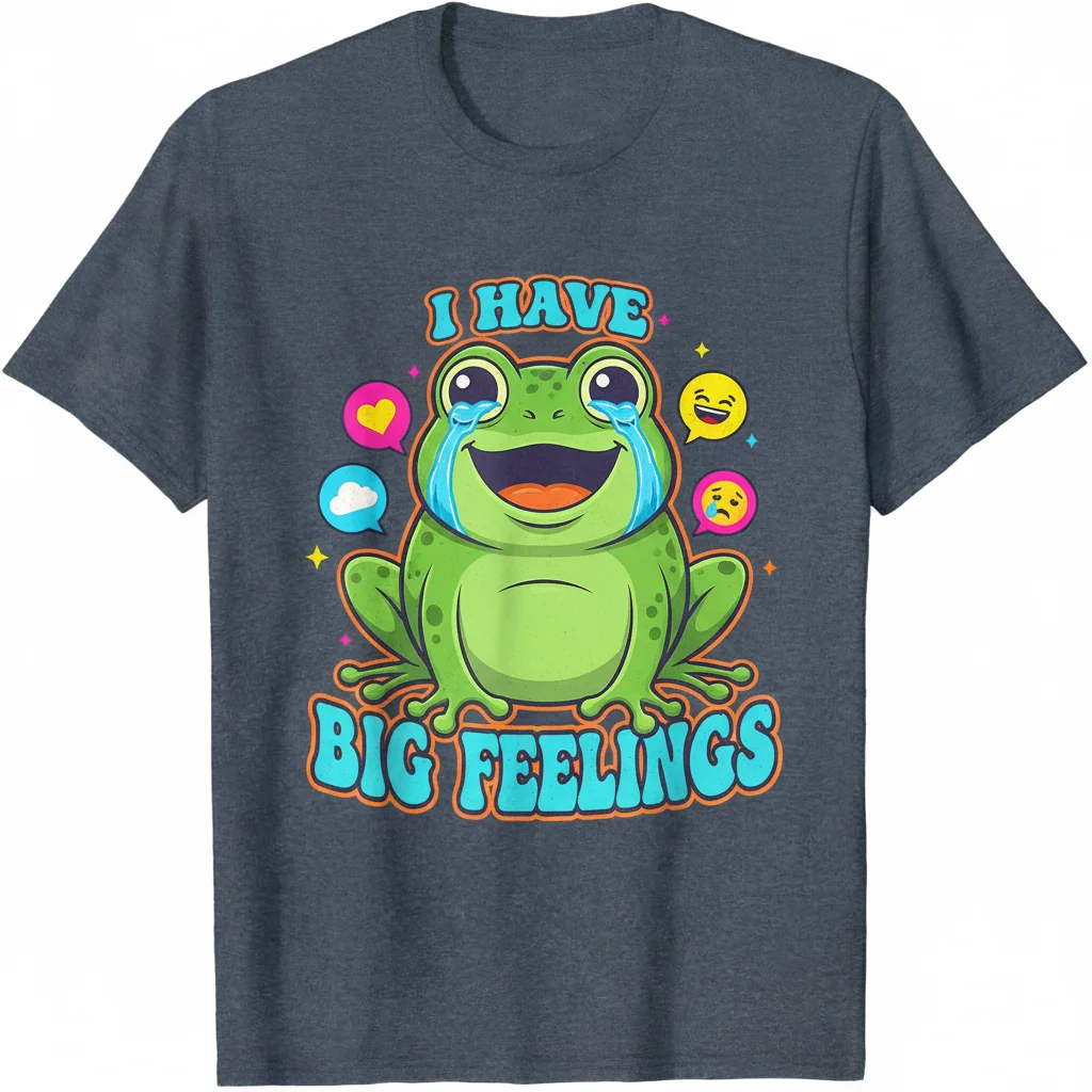 I Have Big Feelings Frog Essential T-Shirt – 100% Cotton, Unisex Fit