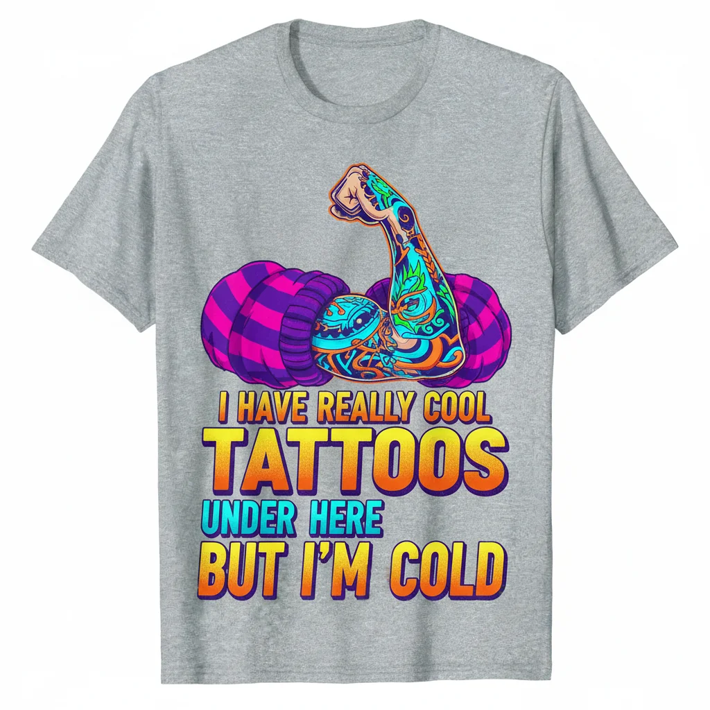 Cool Tattoos But I'm Cold Shirt | Funny Unisex Graphic Tee