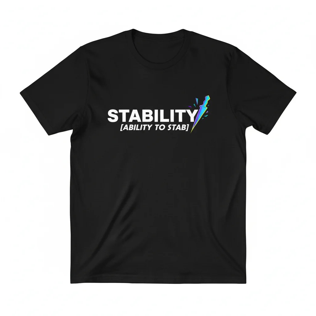 T-Shirt 'I Have Stability Ability To Stab' - Premium Cotton Tee