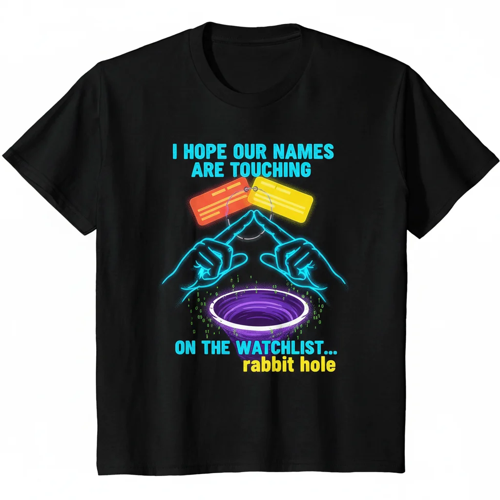 Rabbit Hole Watch List Essential T-Shirt – Dark Humor & Conspiracy Tee