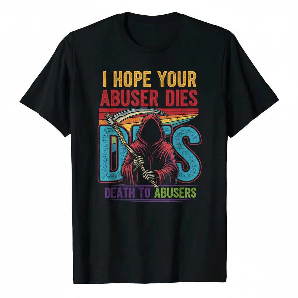 Camiseta Esencial 'Espero que tu Abusador Muera' para Mujer - Regalo con Cita Divertida y Audaz