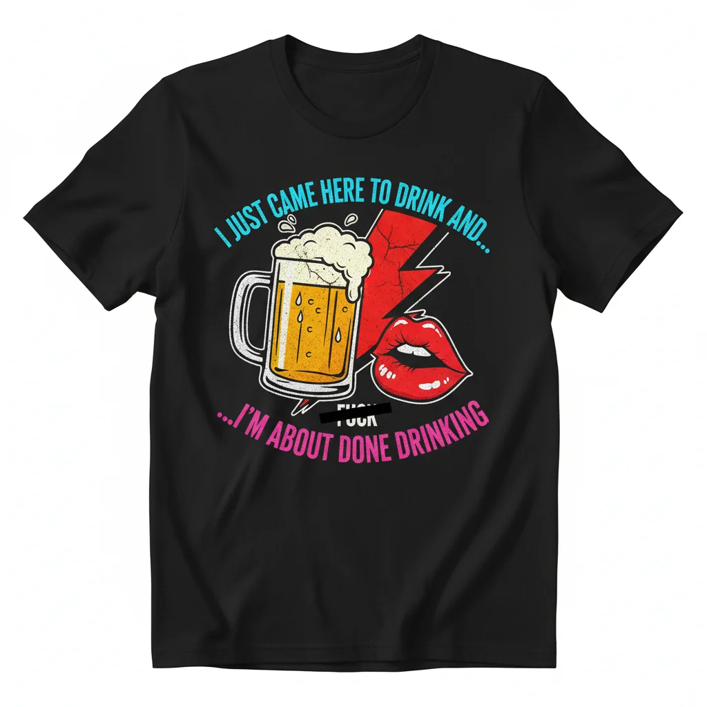 Durable & Comfortable "Done Drinking" Statement T-Shirt - Fade-Resistant Print