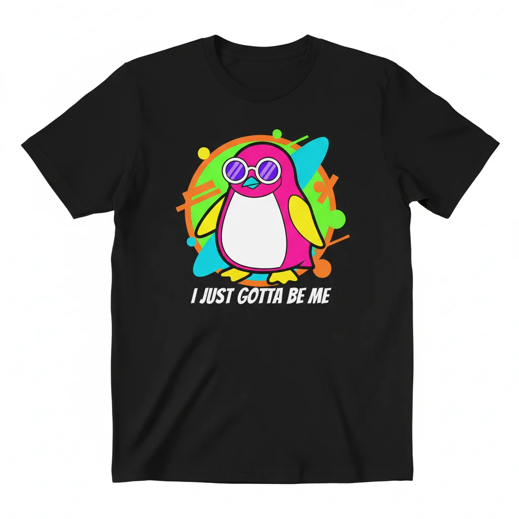 Durable & Vibrant "I Just Gotta Be Me Penguin" Essential T-Shirt – Fade-Resistant & Perfect Fit