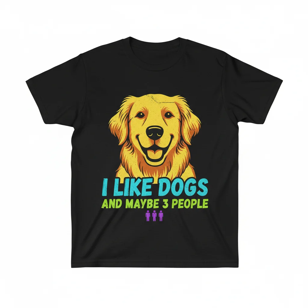 Divertido Camiseta Esencial "I Like Dogs and Maybe 3 People"