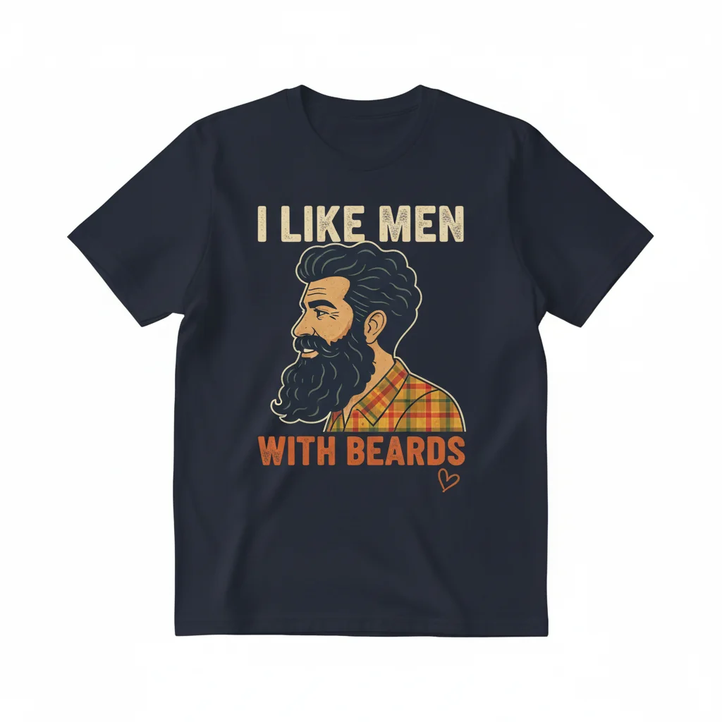 Camiseta "Me Gustan los Hombres con Barba" - Comodidad y Estilo Duradero