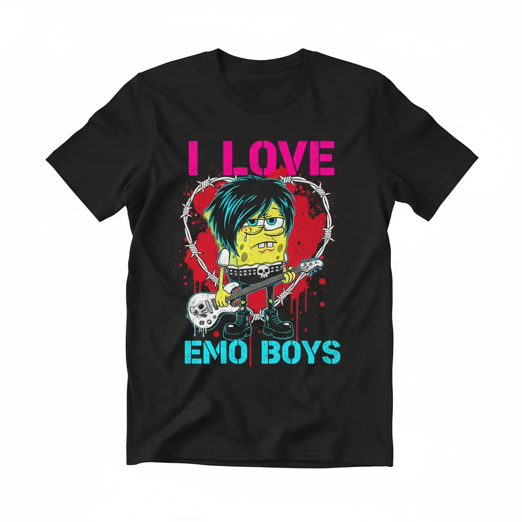 I Love Emo Boys Spongebob Meme Essential T-Shirt – Durable, Vibrant & Perfect Fit
