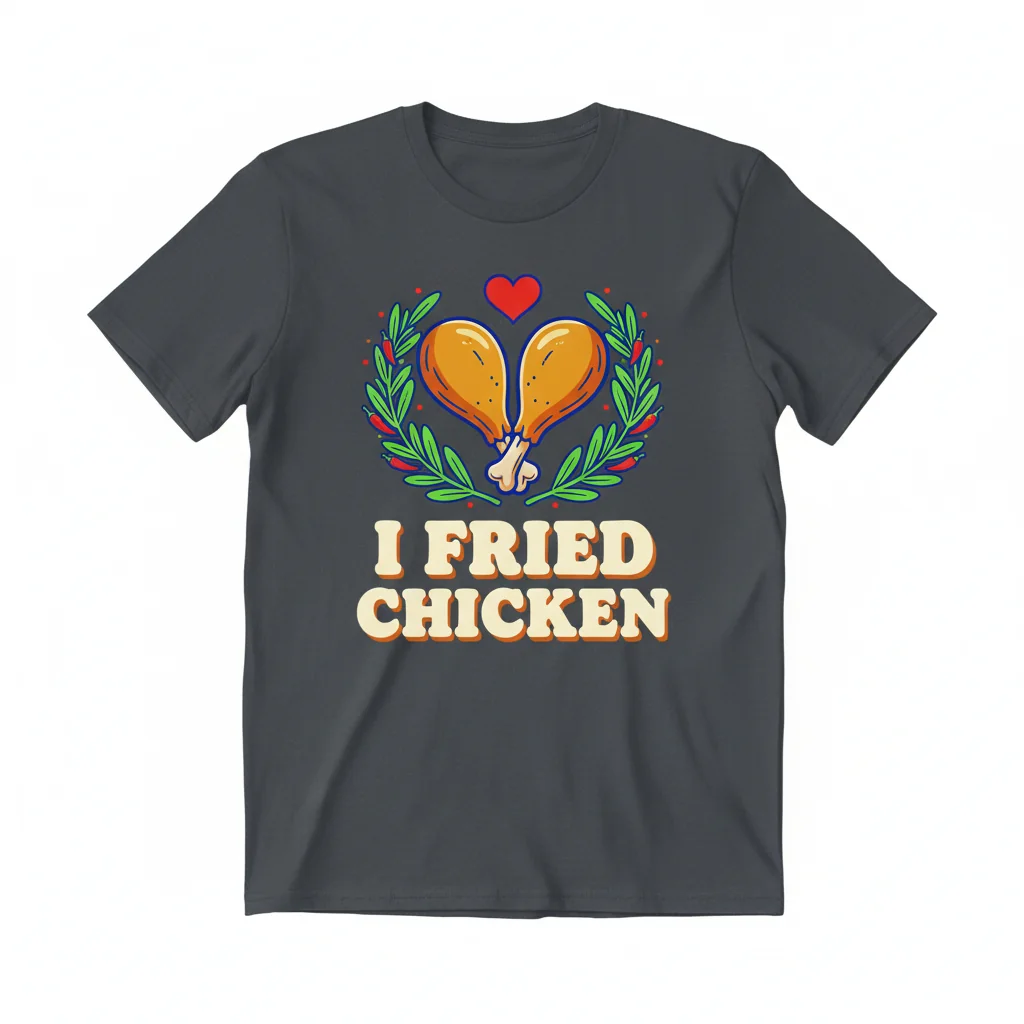 I Love (Heart) Fried Chicken Essential T-Shirt – Premium Cotton Tee for Foodies