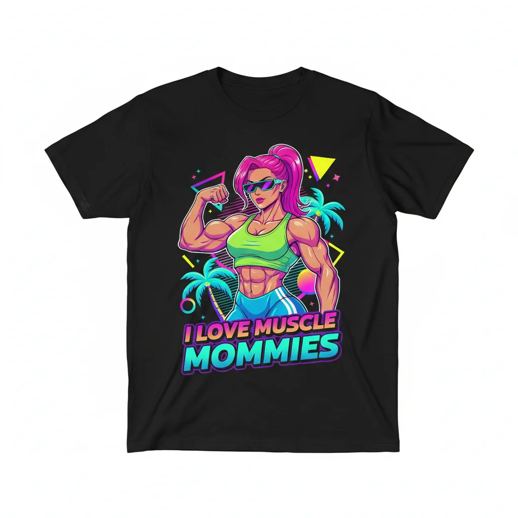 I Love Muscle Mommies Anime Design Essential T-Shirt - Durable, Pre-Shrunk & Vibrant