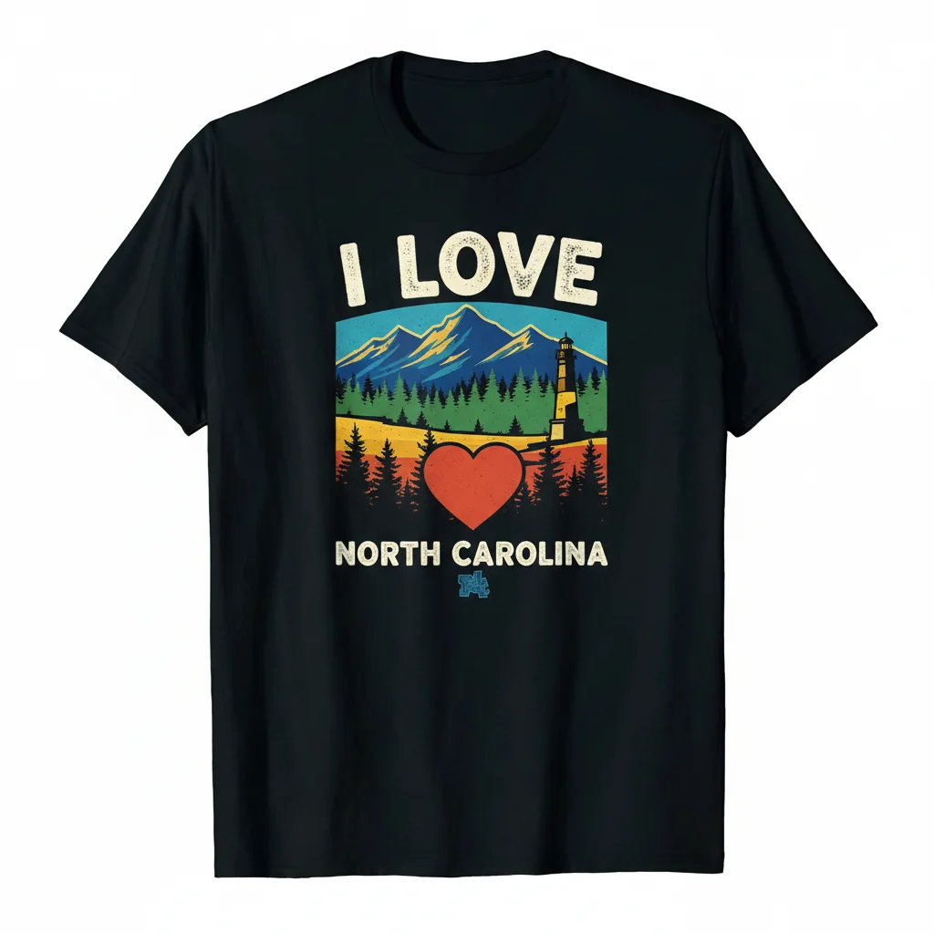 Embrace Your Tar Heel Pride: The "I Love North Carolina" Essential Tee