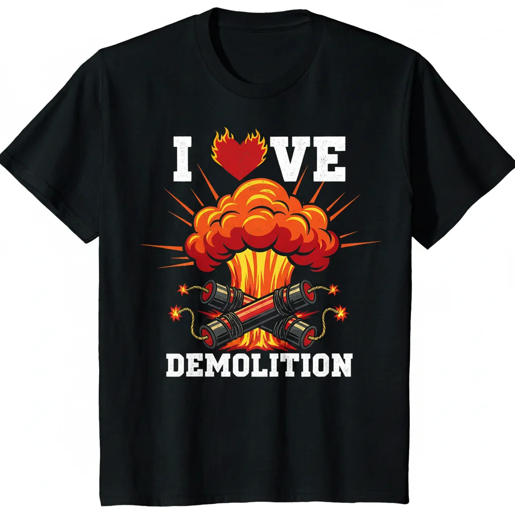 Camiseta 'I Love Pipe Bombs' – Estampado Único, Algodón Premium