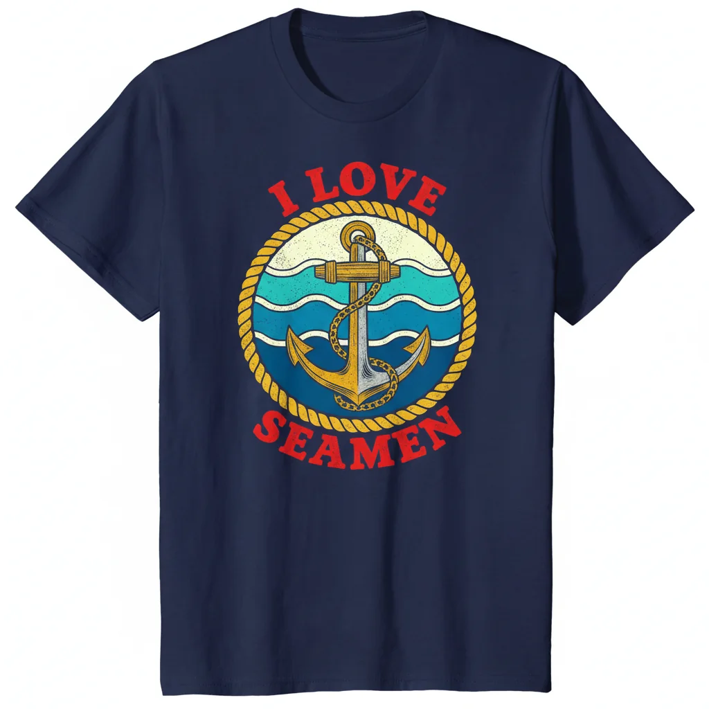 Divertido "I Love Seamen" Camiseta Esencial de Algodón – Ajuste Retail