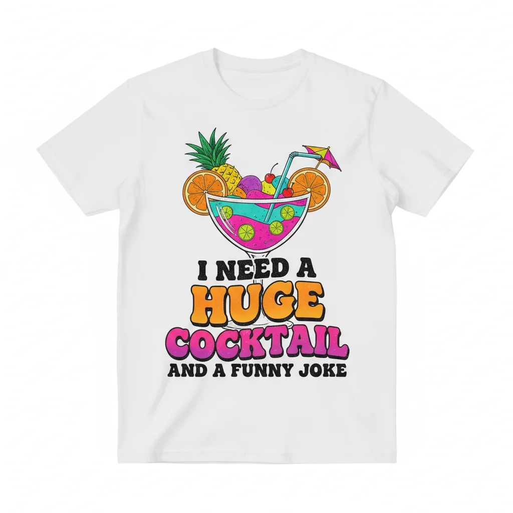 Camiseta Esencial Unisex "Necesito un Cóctel Enorme" - Divertida y Duradera
