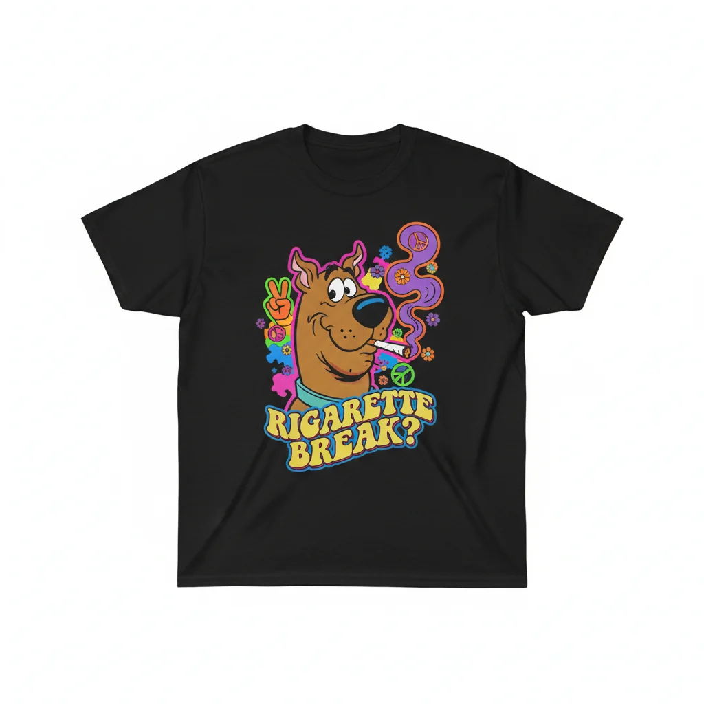 Scooby Doo Smoking a Cigarette T-Shirt | Funny Parody Graphic Tee