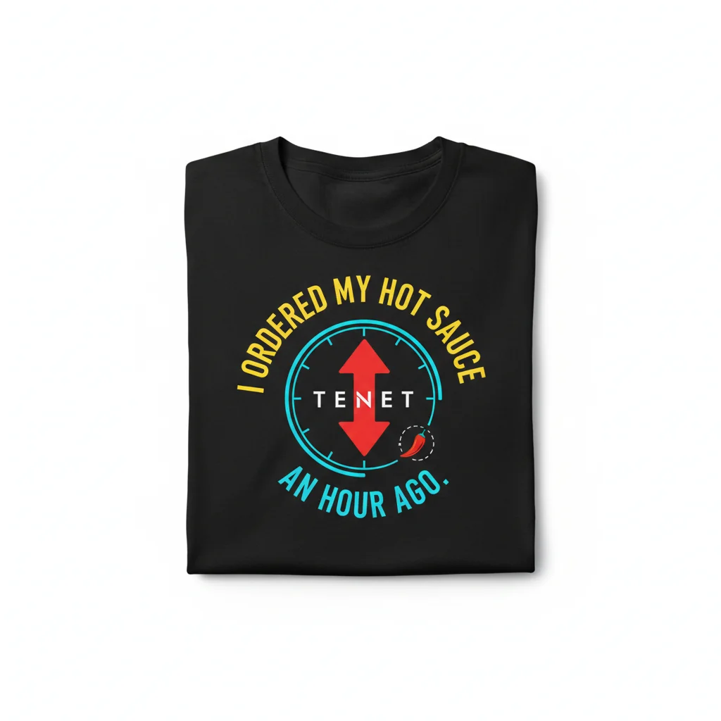 Tenet's Time-Bending Humor: The Hot Sauce Chronology Essential T-Shirt