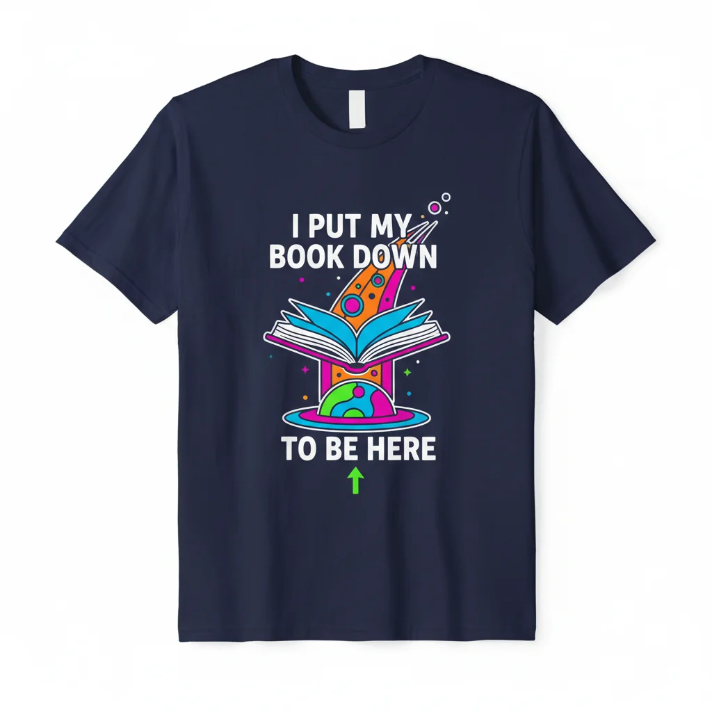 Book Lover's Essential Tee: "I Put My Book Down To Be Here"