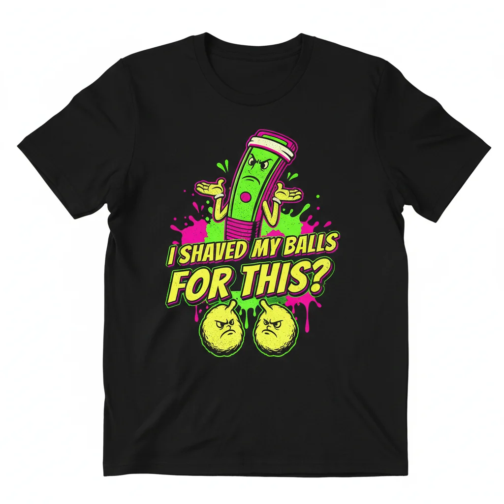 Divertida Camiseta Esencial "Me afeité los huevos para esto"