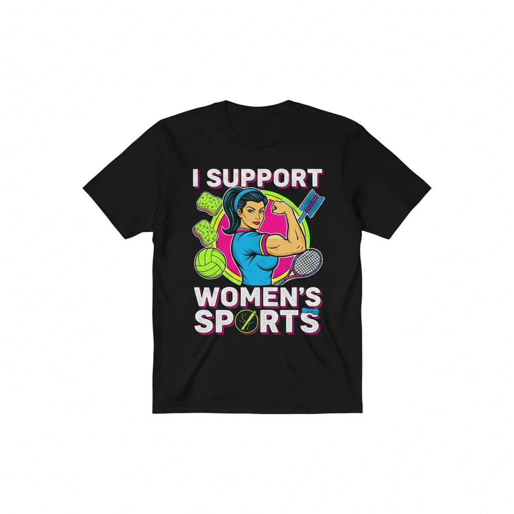 Camiseta Divertida 'I Support Women’s Sports' Humor Adulto - Estilo Bootleg