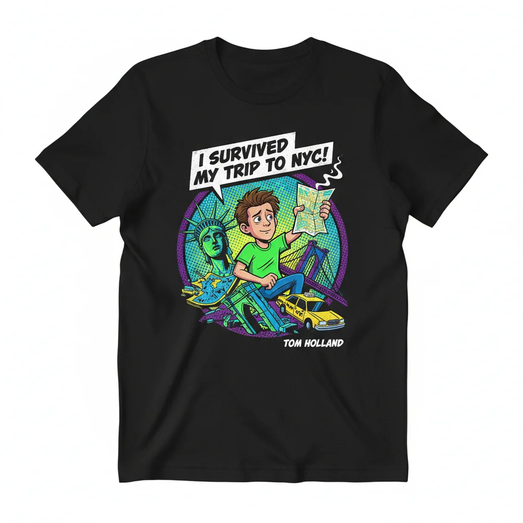 Tom Holland 'I Survived My Trip to NYC' – Durable, Eco-Friendly Essential T-Shirt