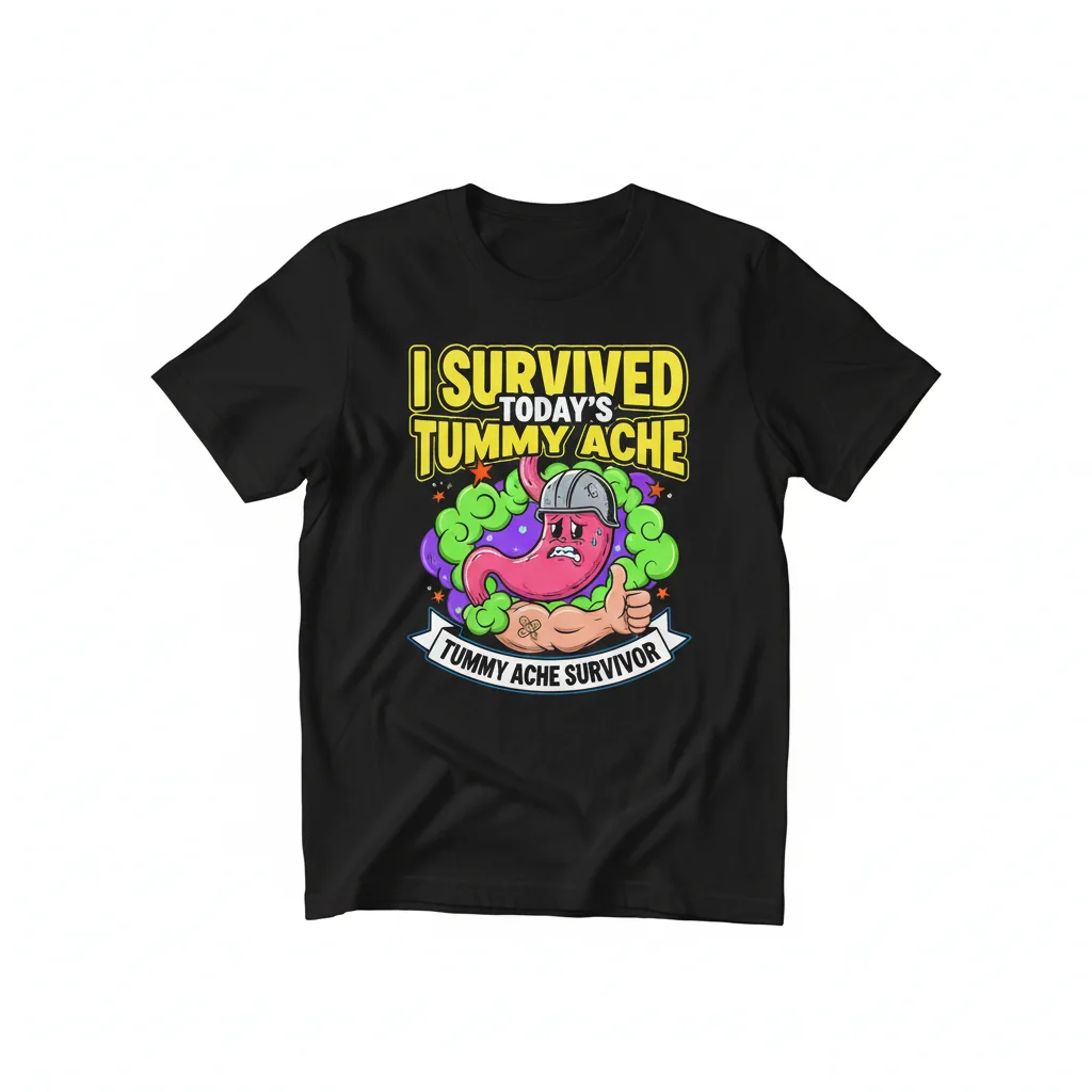 Tummy Ache Survivor Essential T-Shirt - Funny Meme Tee