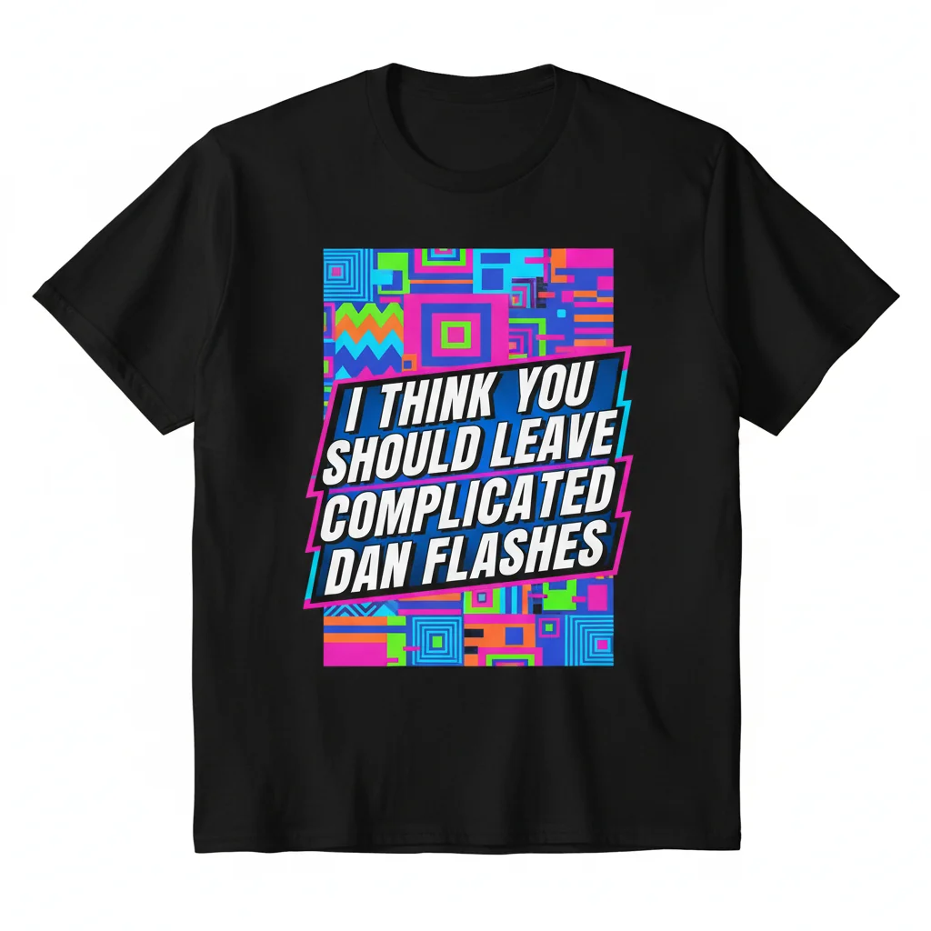 Embrace the "I Think You Should Leave" Vibe with the Dan Flashes Pattern Essential Tee