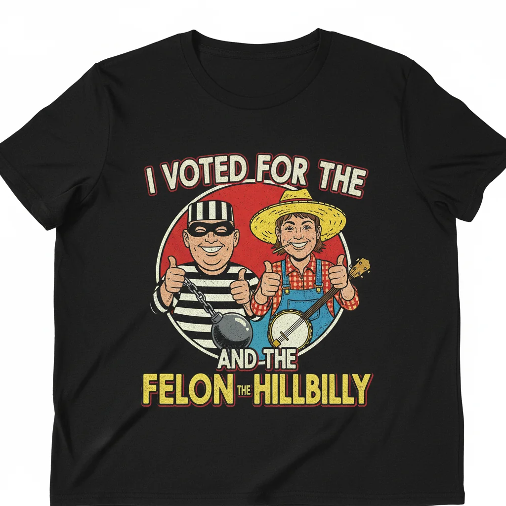 Camiseta Esencial "I Voted For The Felon And The Hillbilly" – Regalo Divertido Político