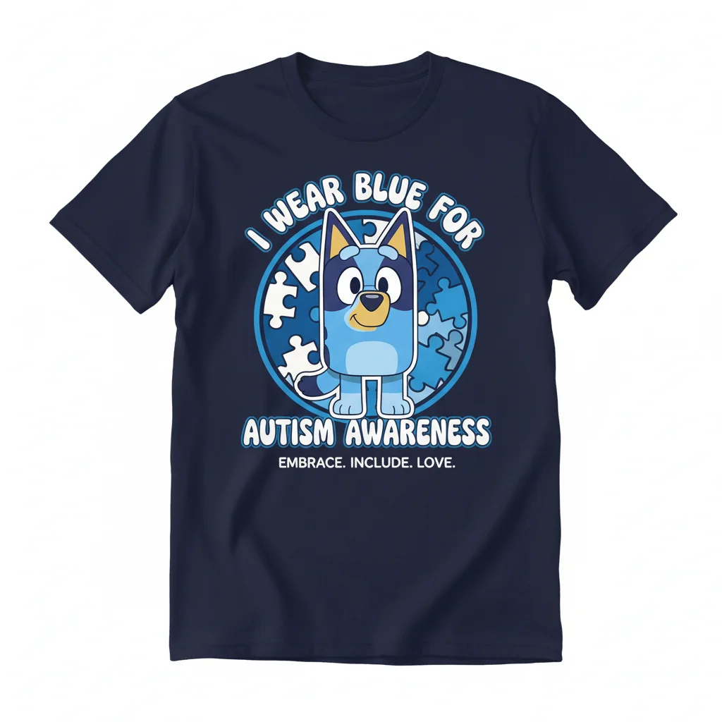 Bluey Autism Awareness Tee: Vibrant & Durable Support Shirt