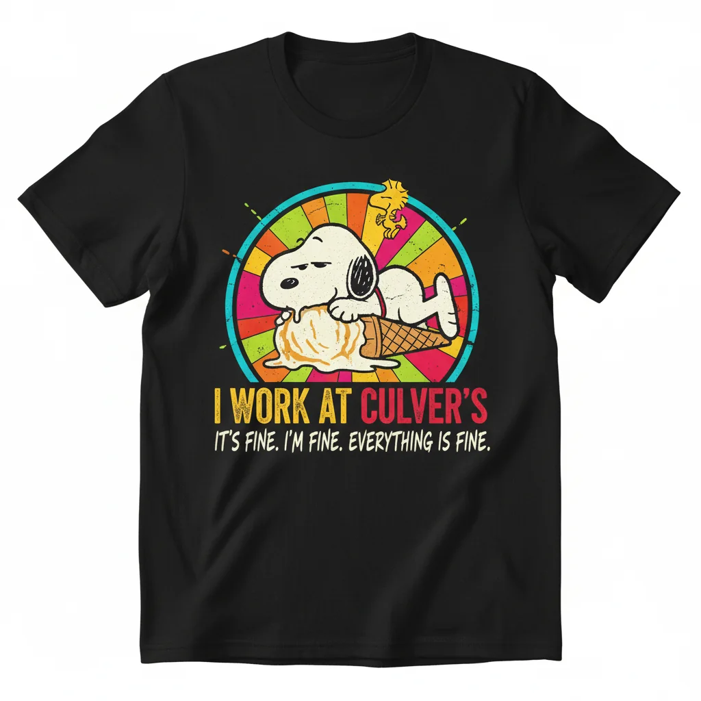 Culver's & Tired Snoopy "It's Fine" Comfort Tee