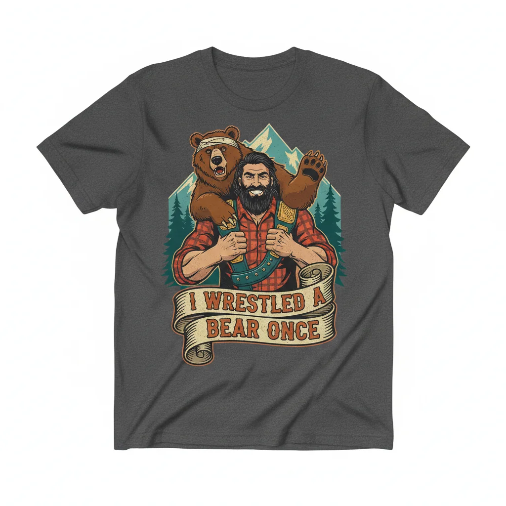 "I Wrestled a Bear Once" Premium Graphic Tee