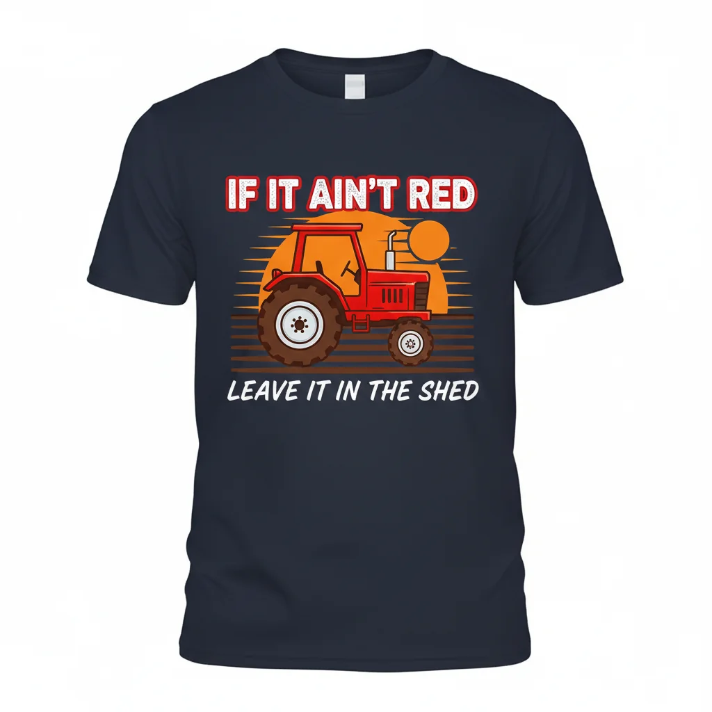 Red Tractor Farmer Gift Active T-Shirt - 'If It Ain't Red Leave It In The Shed'
