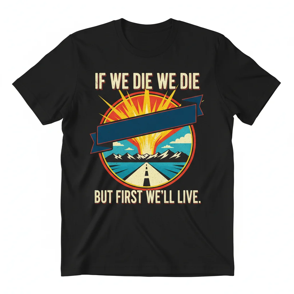 "If We Die We Die. But First We'll Live." Premium Durable Tee