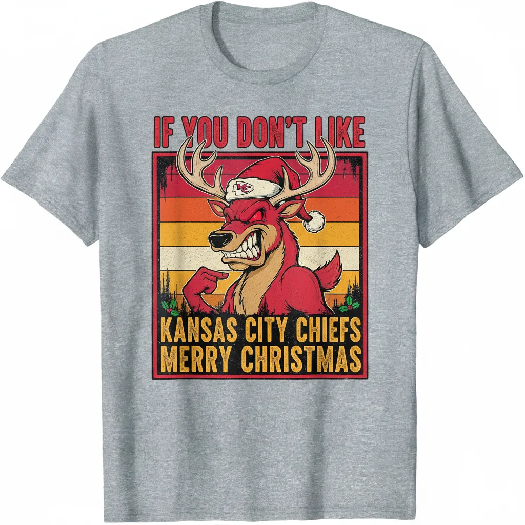 Bold Kansas City Chiefs Fan Christmas Spirit Tee