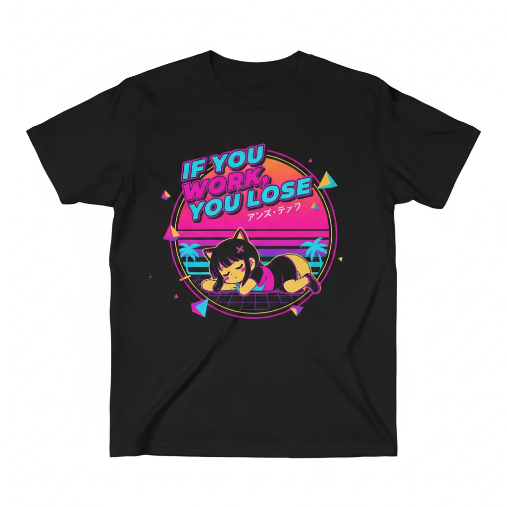 Anzu Futaba 'If You Work, You Lose' Essential T-Shirt - Premium Anime Waifu Tee