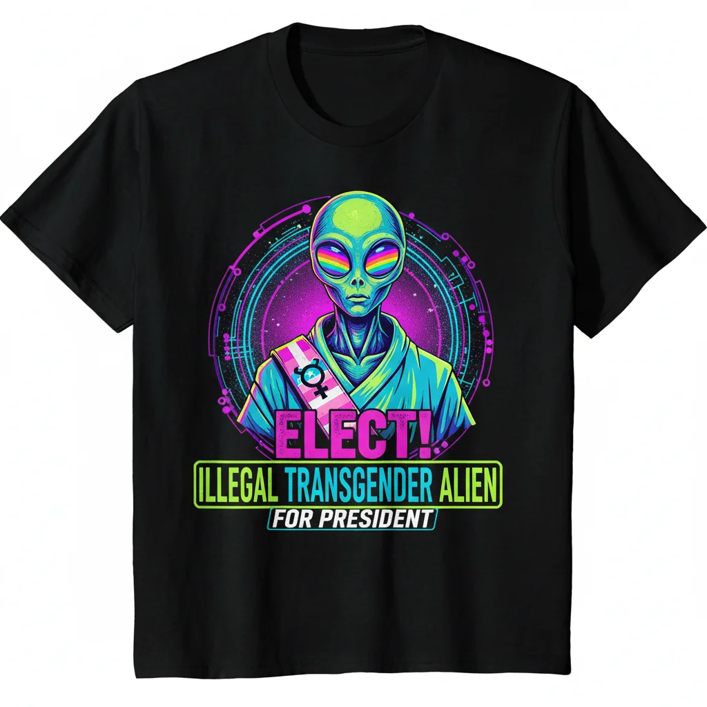 Unique Political Statement Tee - Presidential Alien Design