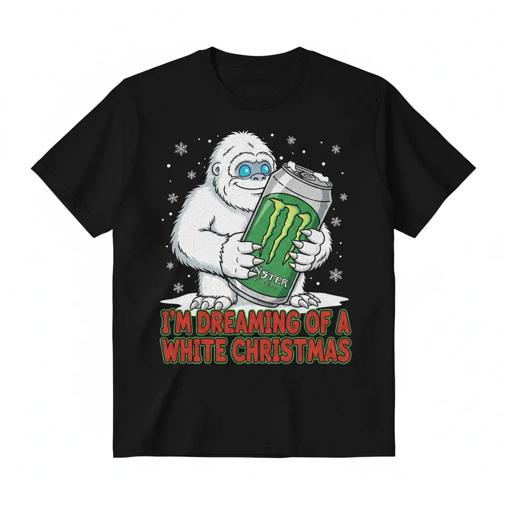 White Christmas Monster Beer T-Shirt - Holiday Apparel