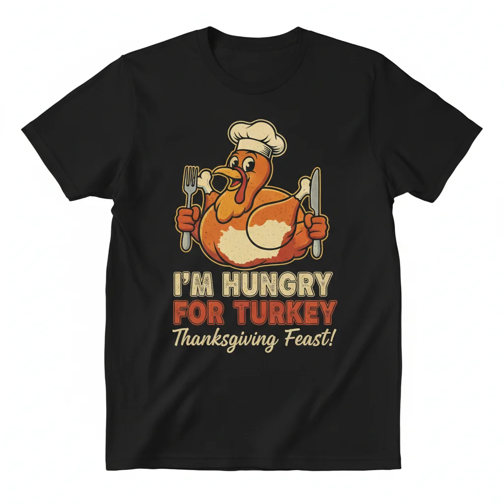 Whimsical Thanksgiving 'Hungary For Turkey' Essential Tee