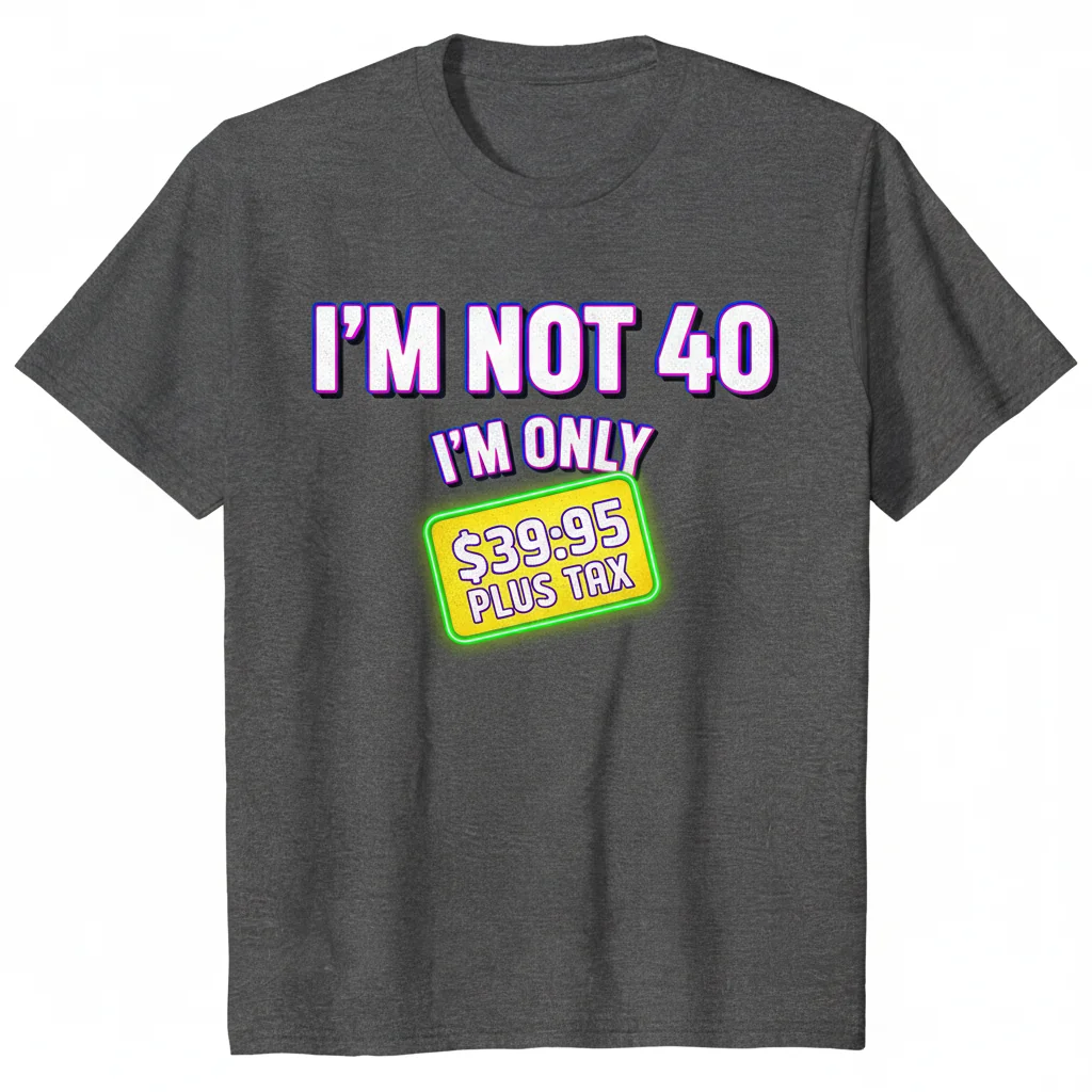 Camiseta Esencial "No tengo 40, solo 39.95 más impuestos" - Durabilidad y Estilo Garantizados
