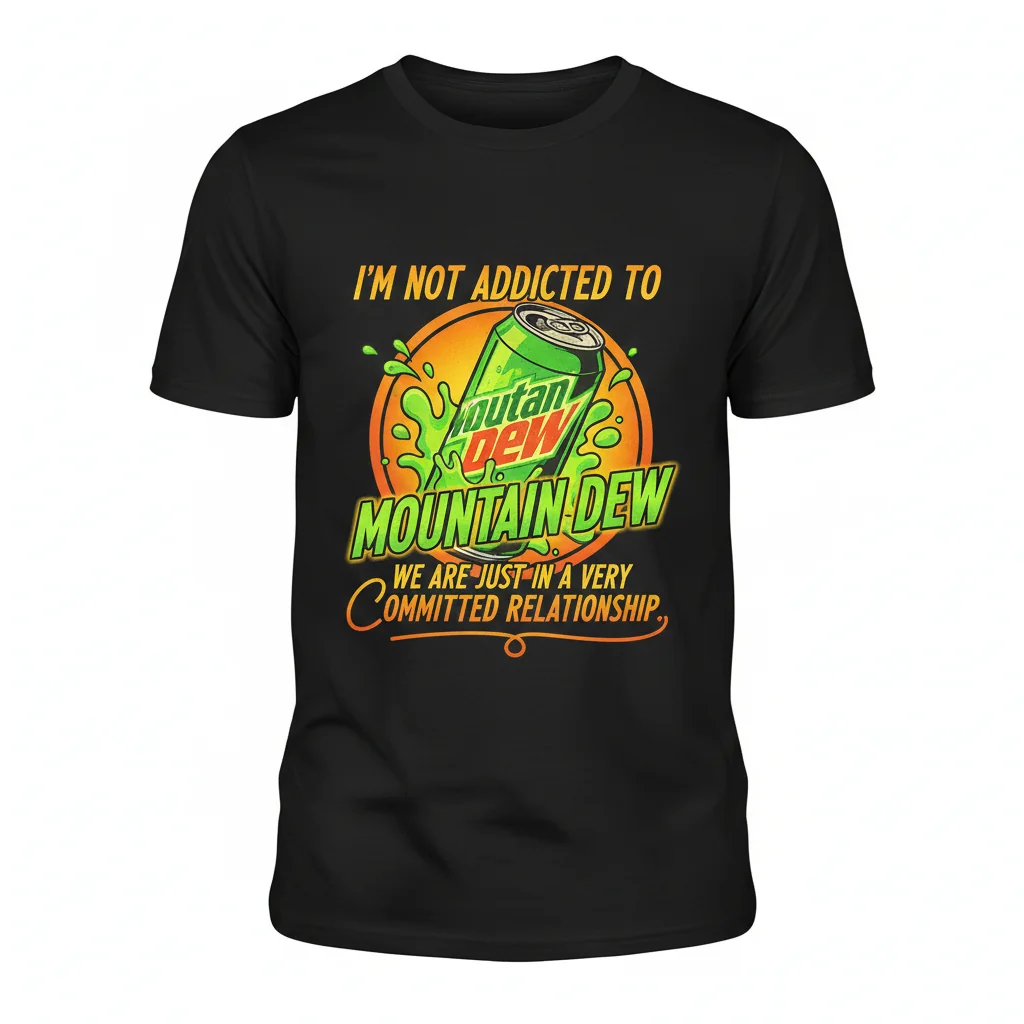 I'm Not Addicted to Mountain Dew T-Shirt | Funny Soda Lover Graphic Tee