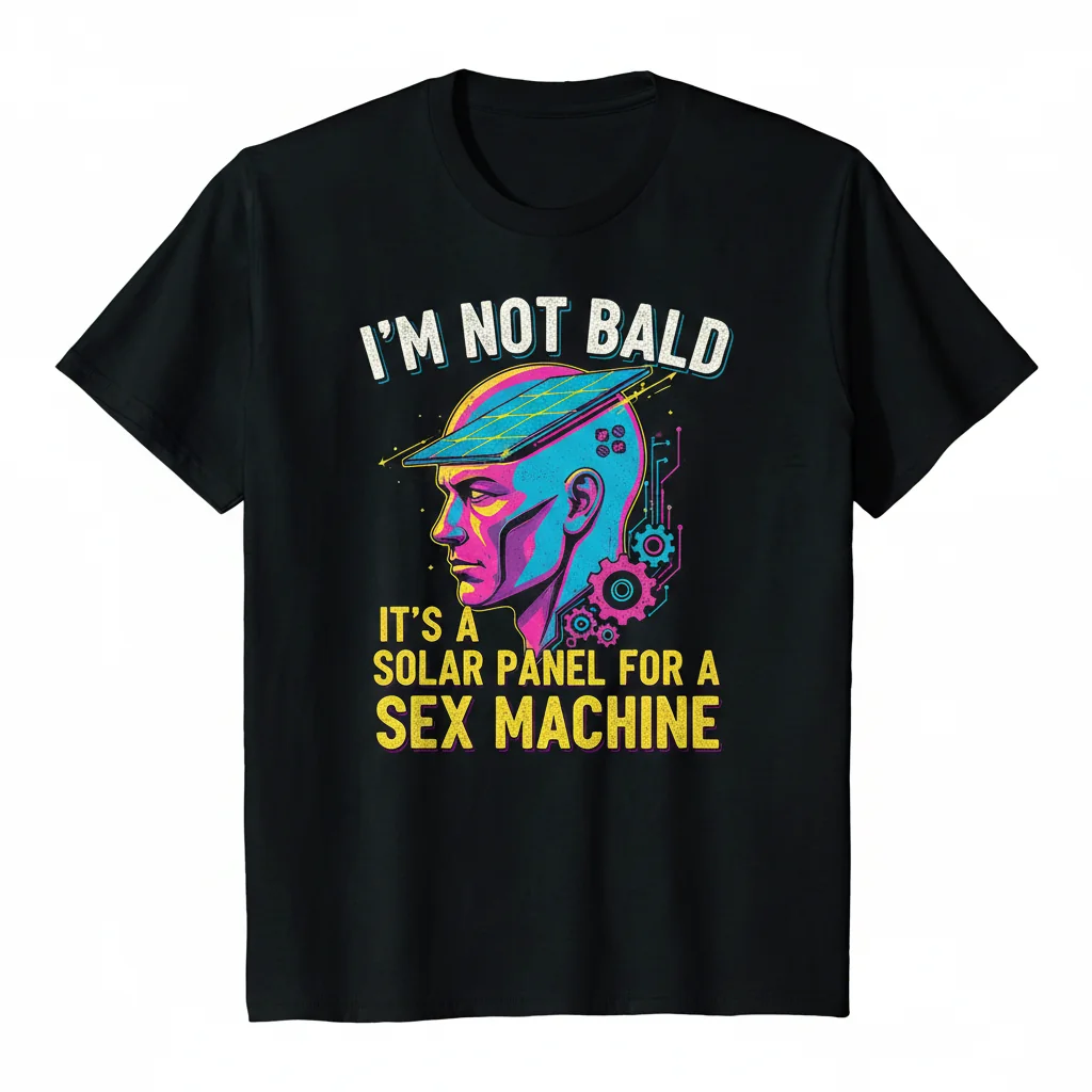 I'm Not Bald It's A Solar Panel Sex Machine Funny T-Shirt 1 I'm Not Bald It's A Solar Panel Sex Machine Funny T-Shirt