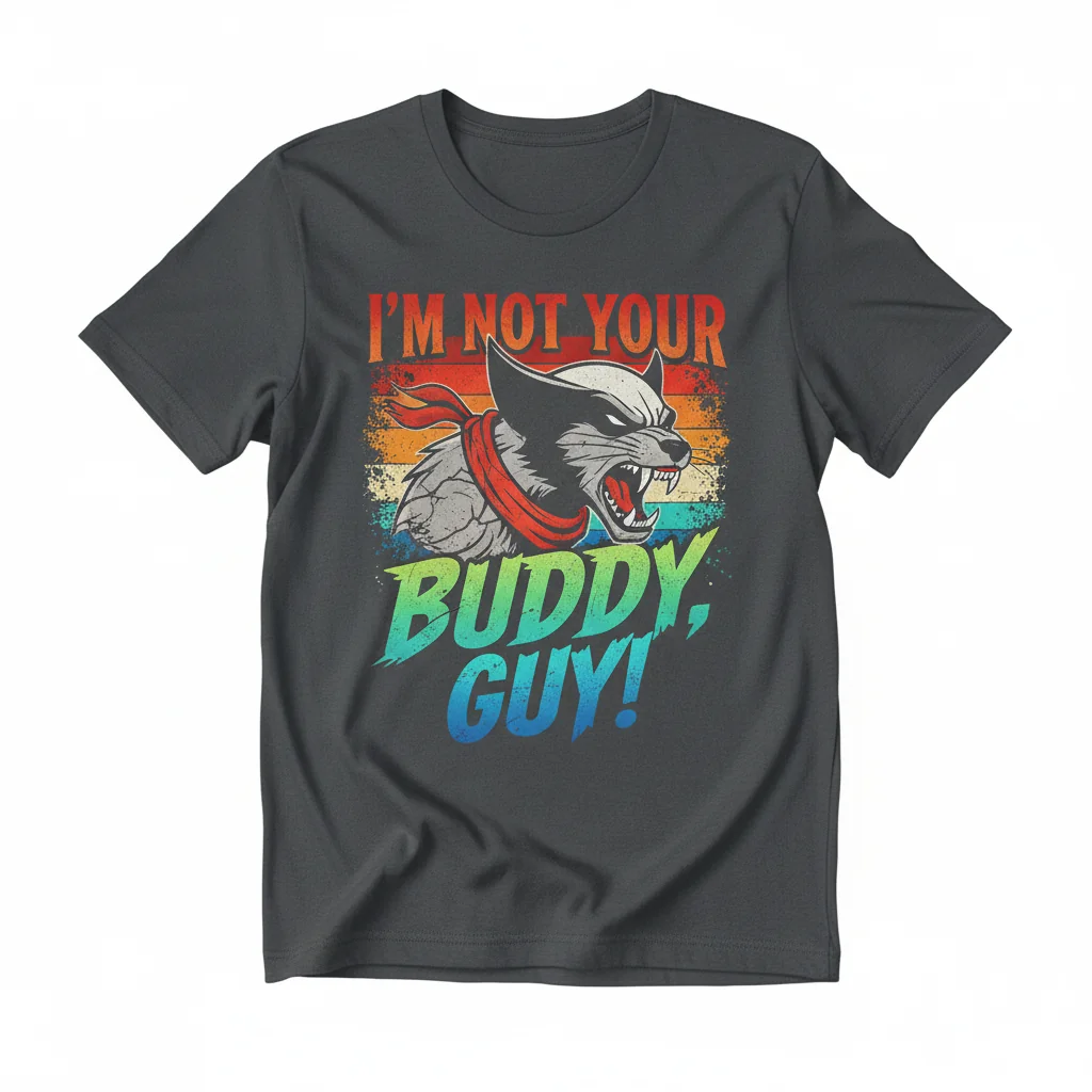 The "I'm Not Your Buddy, Guy" Premium Ultra-Soft Tee – Durability Meets Iconic Style