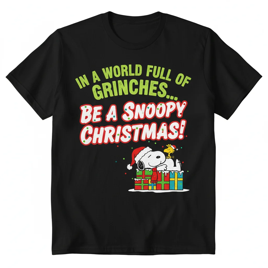 Snoopy Christmas Shirt - Be a Snoopy in a World Full of Grinches Tee