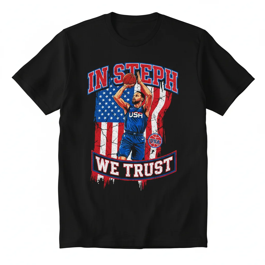 In Steph We Trust: Premium Steph Curry USA Basketball Fan Tee