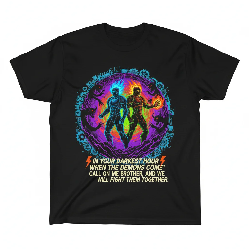 Brotherhood Bond: "Darkest Hour" Essential T-Shirt - Fight Demons Together