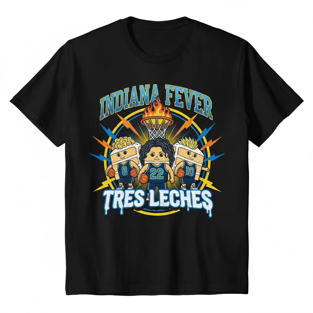 Indiana Fever "Tres Leches" Collection: Lexie Hull, Sophie Cunningham & Caitlin Clark Fan Shirt